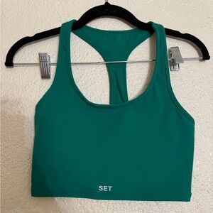 SET Active green racer back Sports Bra size S